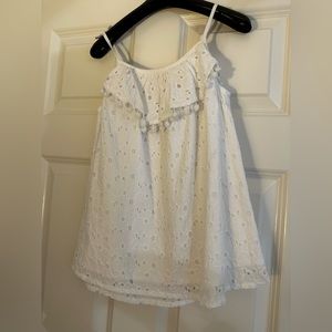 Girls Beet World white eyelet overlay blouse